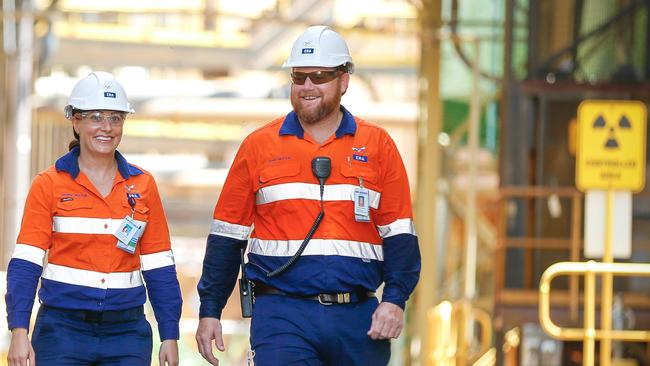 Wendy and Josh Heatley will remain at the Ranger uranium mine for another three months and assist in the closing down process. Picture: Glenn Campbell