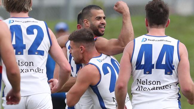 Ahmed Saad celebrates a goal for West Preston-Lakeside. Picture: David Crosling