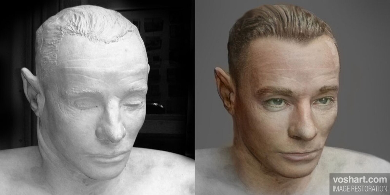 Canadian film designer Daniel Voshart formed a plaster structure of the Somerton Man. Picture: Daniel Voshart