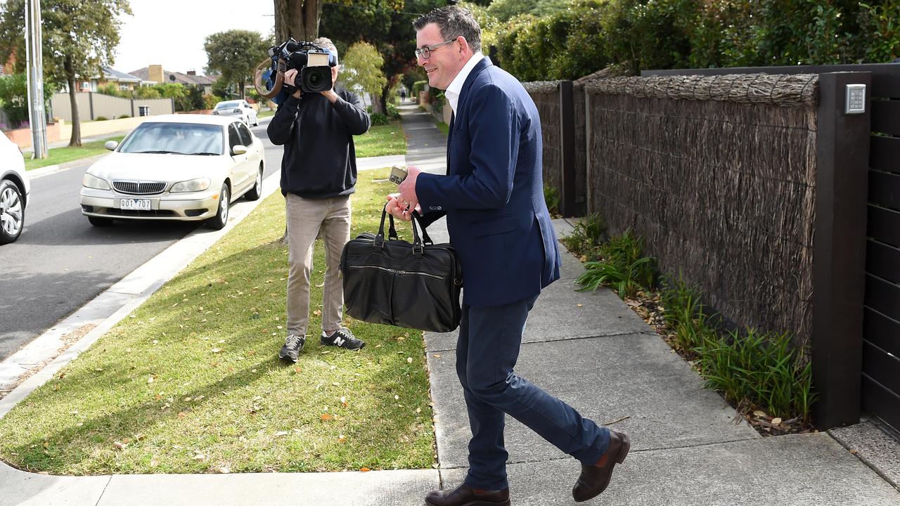 Victorian Premier Daniel Andrews leaves home for his last day in the top job. Picture: NCA / Josie Hayden