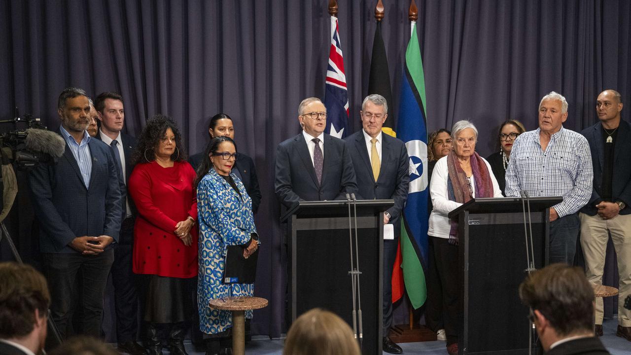 AnthonyAlbanese stood alongside members of the working group following the Bill’s passage. Picture: NCA NewsWire / Martin Ollman