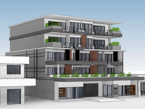 An artistic impression of what the five-storey amended project for 8 Grant St, Ballia, could look like.