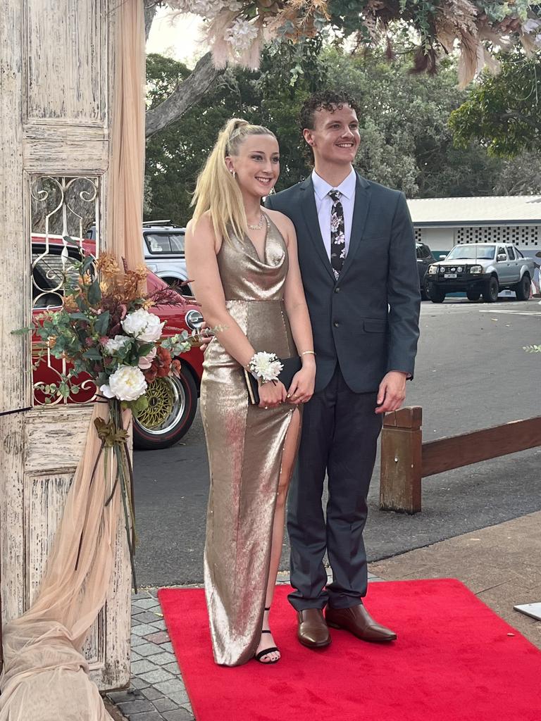 Jack Wingard and Maddie Williams arrive at the Hervey Bay High School formal.