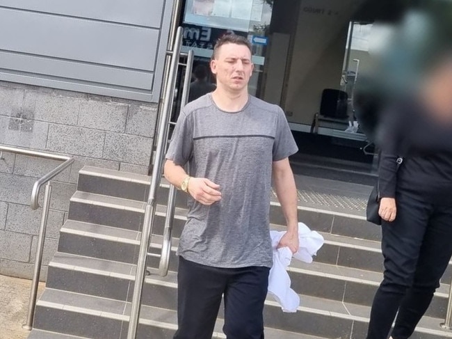 Daniel John Bell leaving Kingaroy District Court on April 29, 2022.