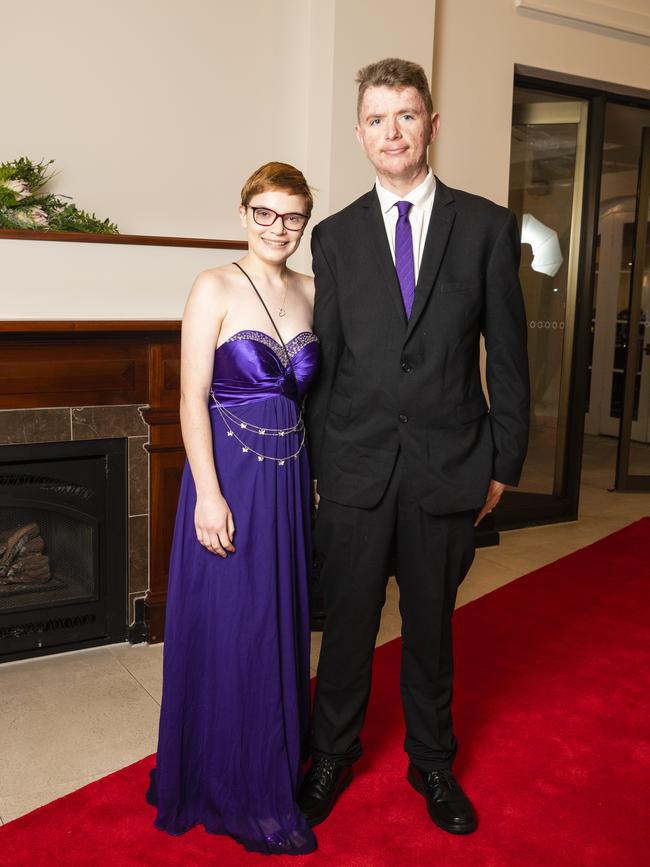 Graduate Braydon Scott with partner Rose Beckhouse at the Toowoomba Flexi School formal at Burke and Wills Hotel, Thursday, October 20, 2022. Picture: Kevin Farmer