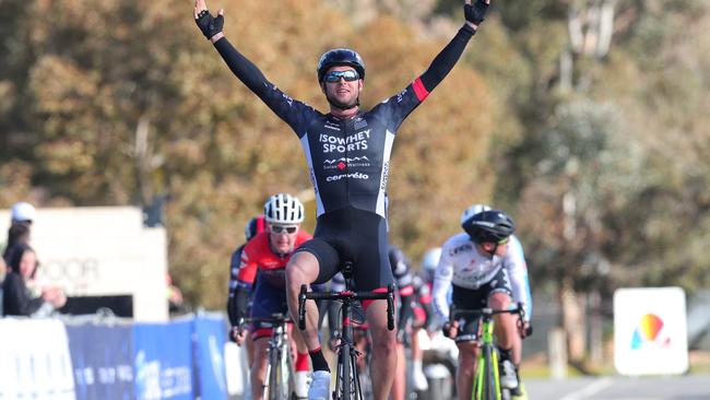 Michael Freiberg after winning Stage 4 of the Tour of the King Valley on the weekend. Picture: Con Chronis.