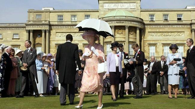 Queen Elizabeth II at a Garden Tea Party in Buckingham Palace in 2003.