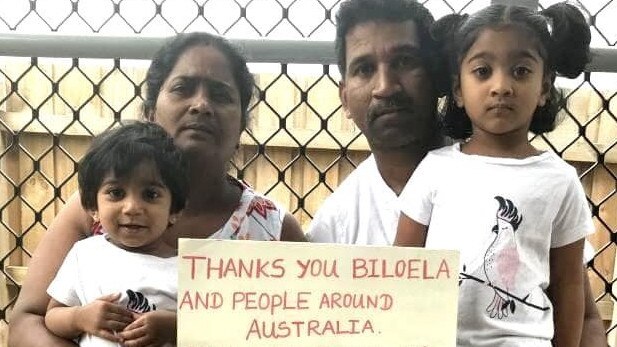 Priya, her husband Nadesalingam and their Australian-born children Kopika, 4, and Tharunicaa, 2.