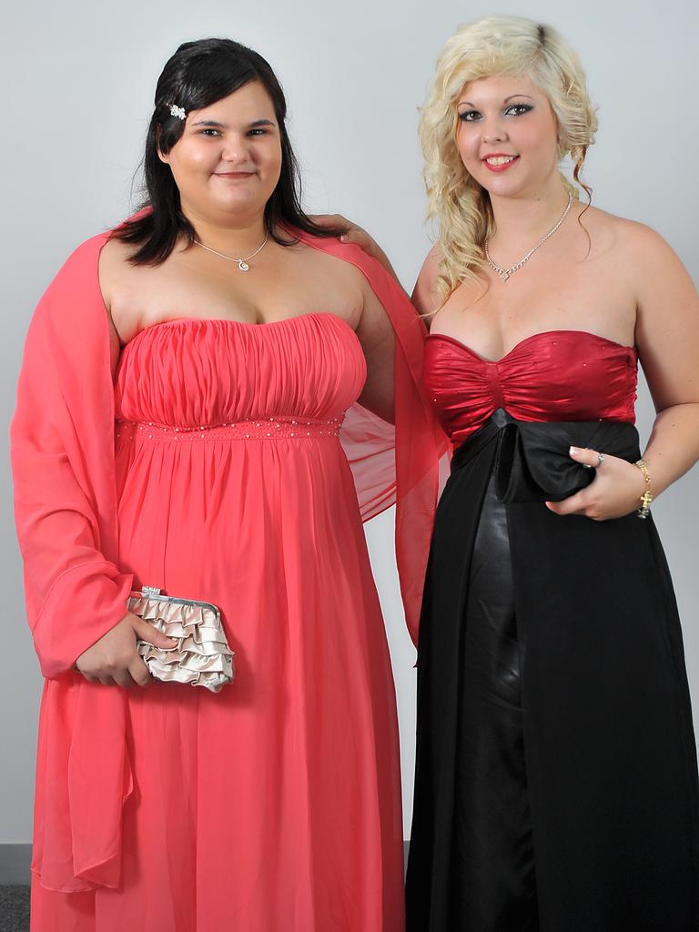 Grace Hansen and Kelsey Anstee at the 2011 Casuarina Senior College formal at the Darwin Convention Centre. Picture: NT NEWS