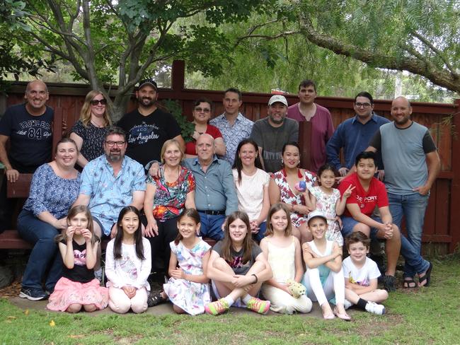 David Cenacchi and his family at Christmas in 2018.