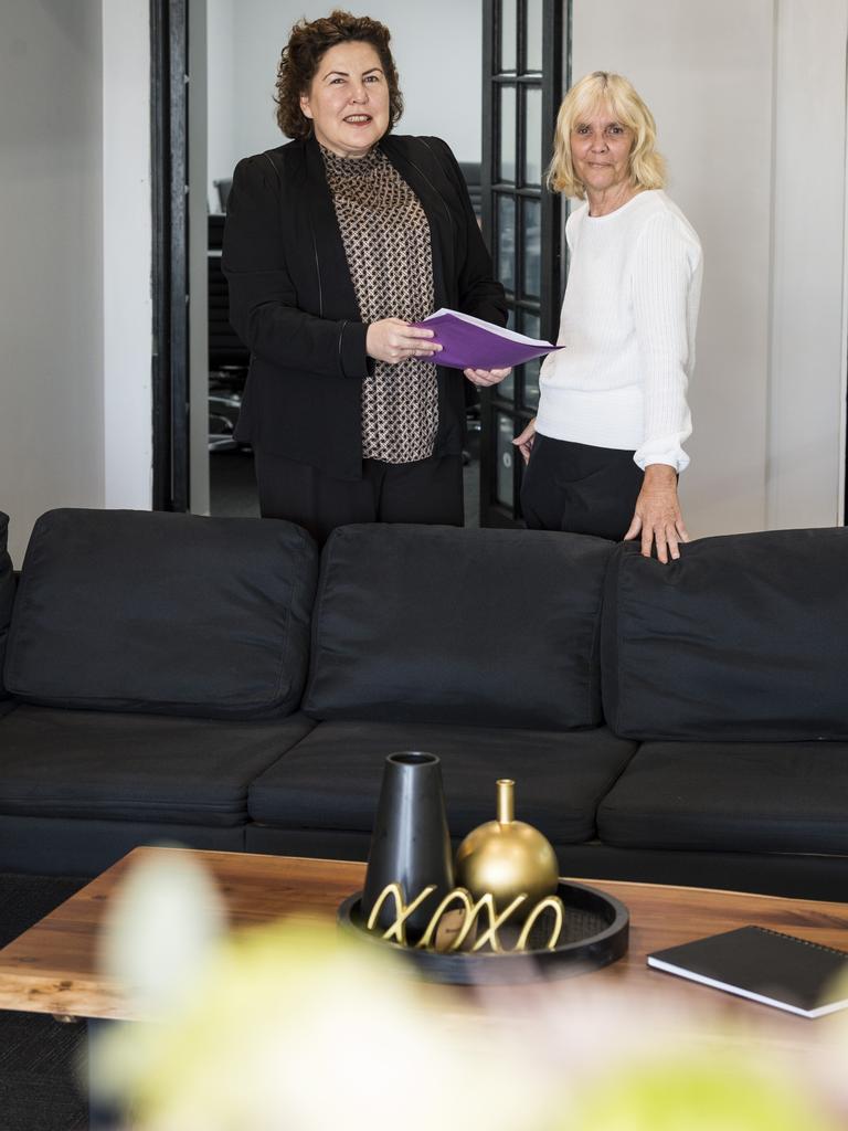 Athena Law’s new solicitor Charmaine Malam (left) with principal and director Mandy Reid in the new Toowoomba office on Water Street. Picture: Kevin Farmer