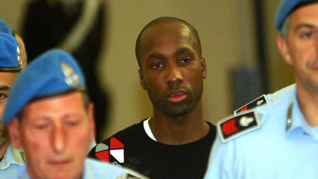 Rudy Guede, a drifter from the Ivory Coast, was convicted of the murder of Meredith Kercher and served 15 years of a 16-year prison sentence. Picture: AFP