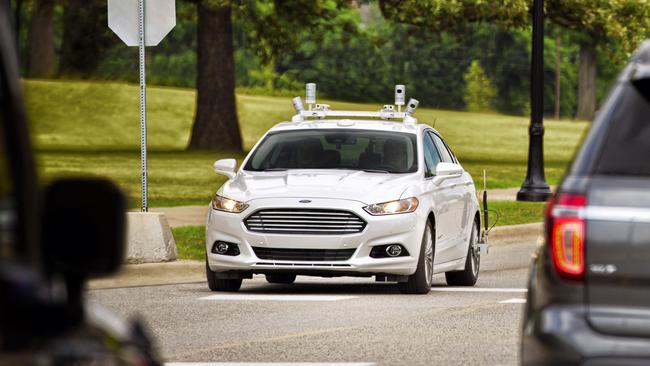 Ford’s “driverless” car would still have a steering wheel and normal controls. Pictured is a development vehicle. Picture: Ford.