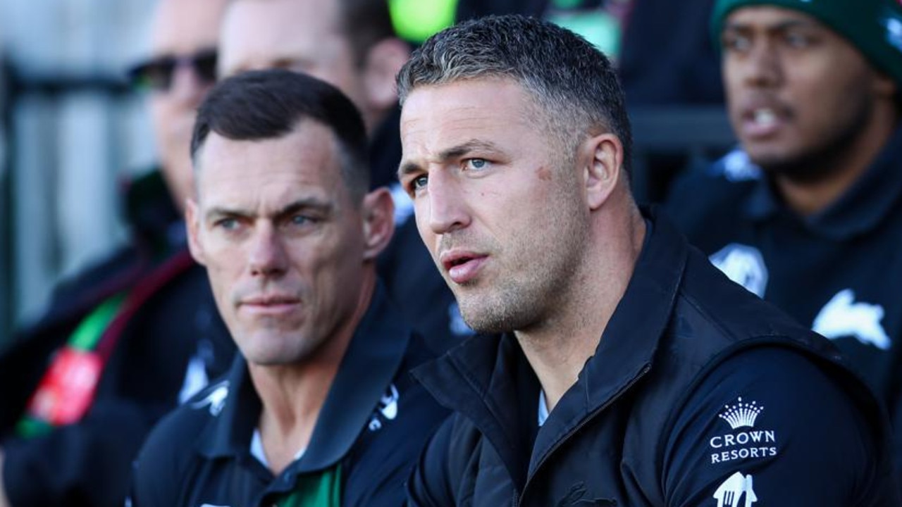 Rabbitohs part ways with Sam Burgess and John Morris. Picture: NRL Imagery.