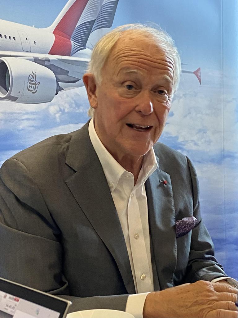 Emirates President Sir Tim Clark speaking on the sidelines of the IATA AGM in Dubai. Picture: Robyn Ironside