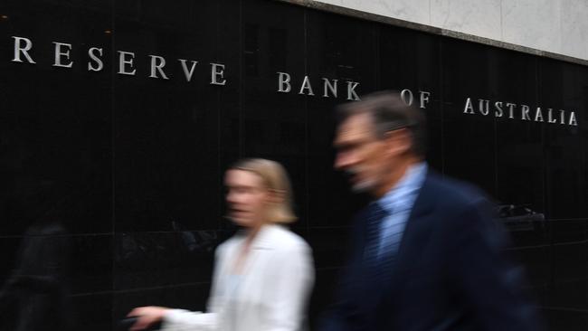 Pedestrians pass the Reserve Bank of Australia (RBA) in Sydney. Picture: NCA NewsWire/Joel Carrett