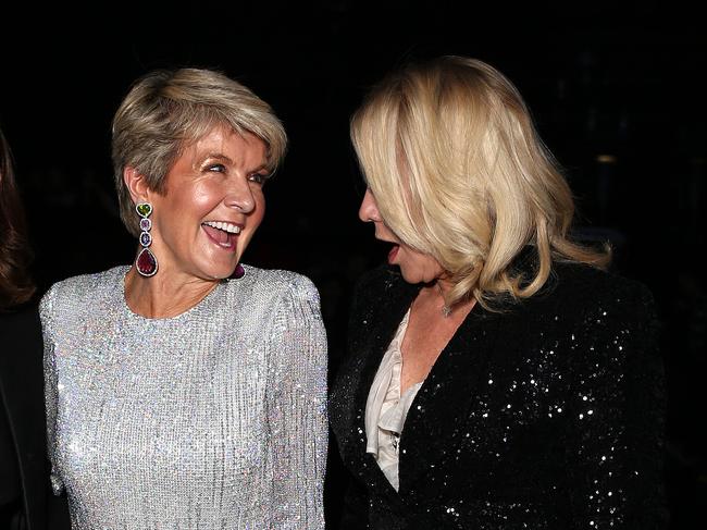 Julie Bishop and Kerri-Anne Kennerley at the Mercedes Benz fashion week. Picture: Matrix Media Group