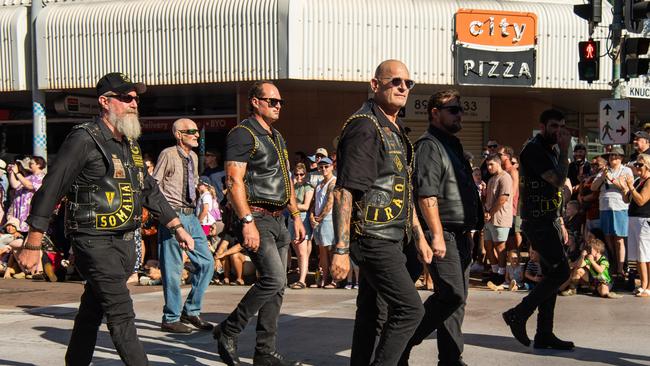 The Anzac Day march through Knuckey Street in Darwin. Picture: Pema Tamang Pakhrin