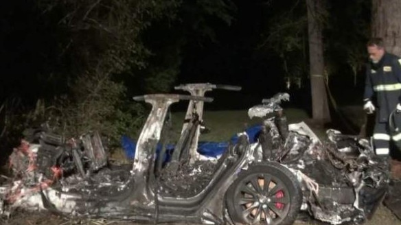 Two people were killed in a crash which investigators said happened while a Tesla was driving on autopilot. Picture: KPRC2