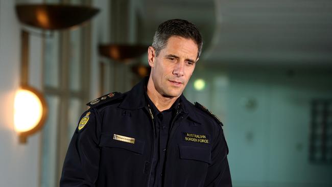 Australian Border Force Commissioner Roman Quaedvlieg, making a short statement regarding Operation Fortitude, at Parliament House in Canberra.