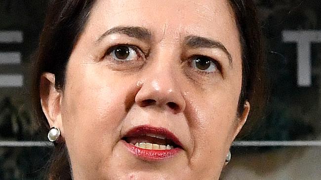 Premier Annastacia Palaszczuk speaks during a press conference following a Queensland Disaster Management Committee meeting in Brisbane. Picture: AAP/Dave Hunt