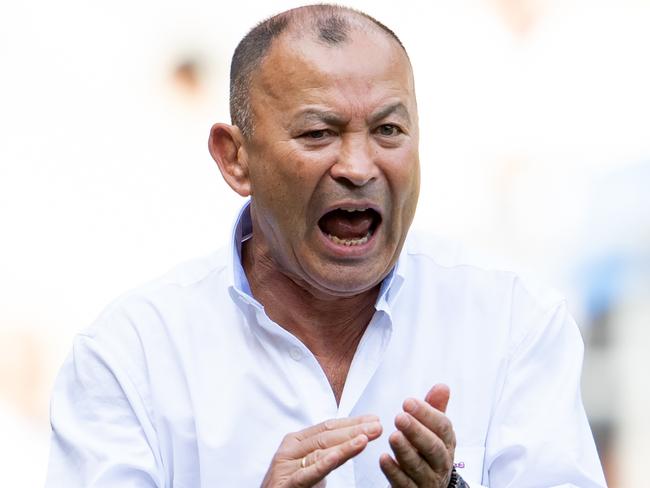 LONDON, ENGLAND - AUGUST 24: England's Head Coach Eddie Jones during the pre match warm up before the Quilter International match between England and Ireland at Twickenham Stadium on August 24, 2019 in London, England. (Photo by Ashley Western/MB Media/Getty Images)