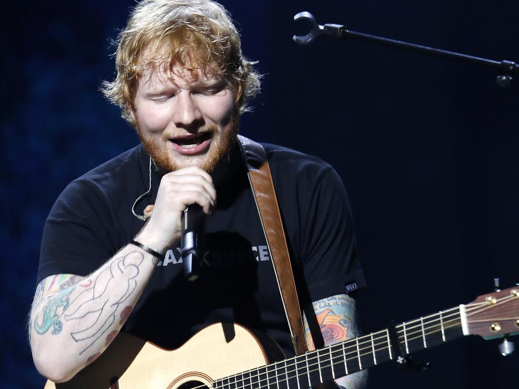 Ed Sheeran pictured performing at Suncorp Stadium during his Australian tour, Brisbane 20th of March 2018.  (AAP Image/Josh Woning)