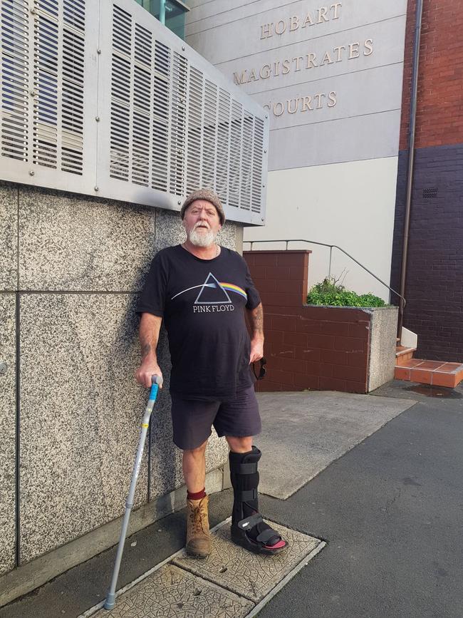Scott Moore outside Hobart Magistrates Court after his win on Tuesday. Picture: AMBER WILSON