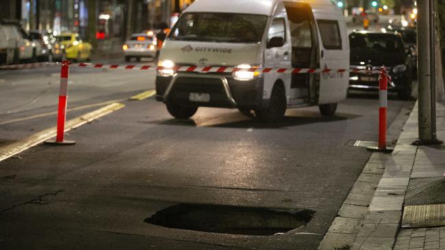 Collins St will remain closed until Wednesday. Picture: Sarah Matray