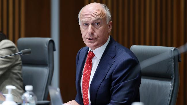 Senator Eric Abetz during Defence estimates in Parliament House in Canberra on March 24, 2021. Picture: NCA NewsWire / Gary Ramage