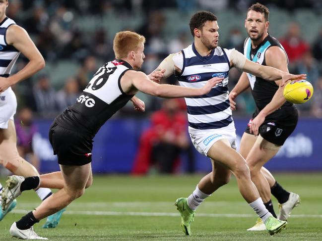 Brandan Parfitt takes a snap on goal. Picture: Getty