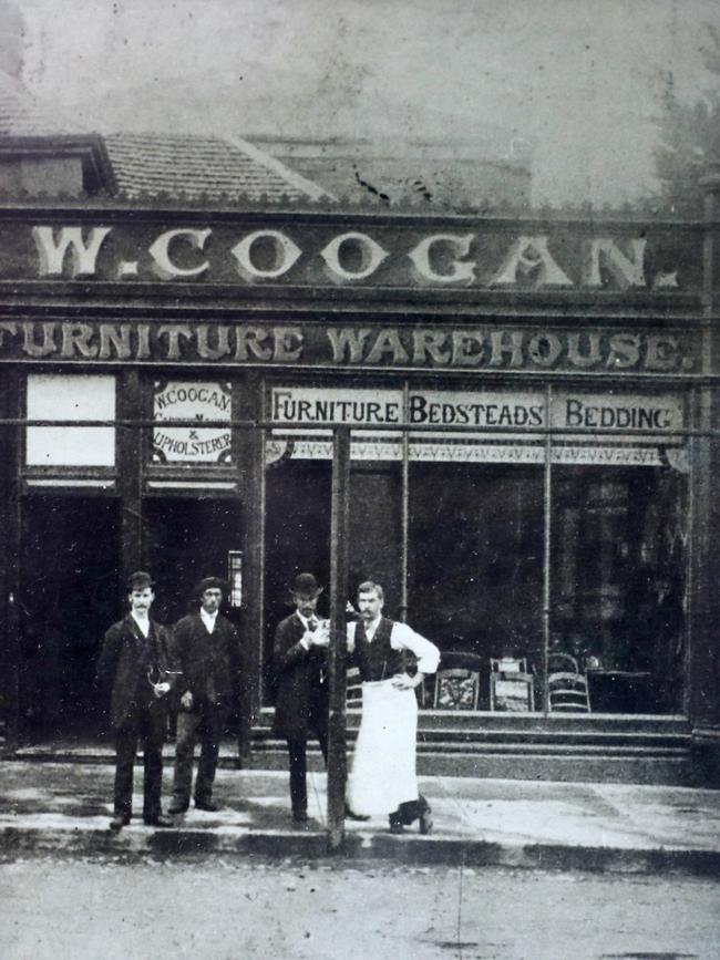 The showroom in Brisbane Street, Launceston in 1886.