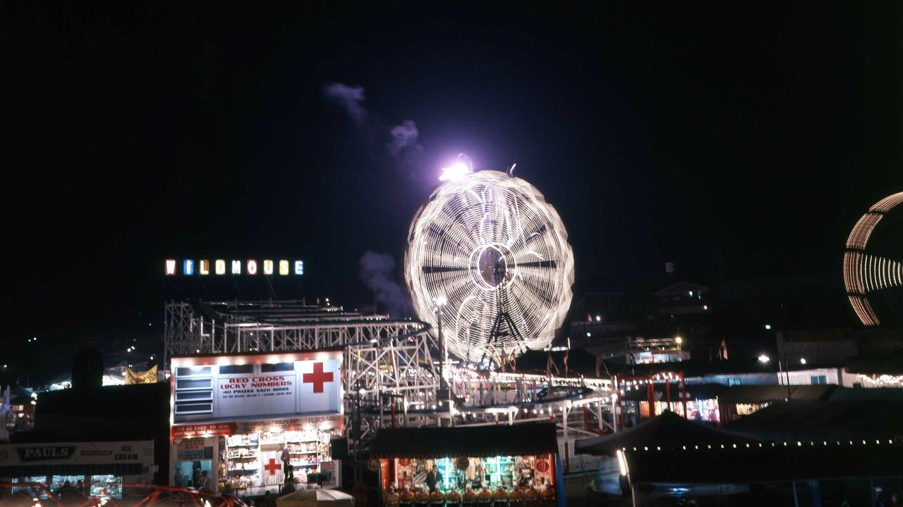 The big ferris wheel lit up in 1970. Picture: E.Slade