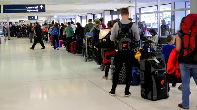 History repeats ... Long queues are expected at international airports in the week of September 26 if Border Force staff walk off the job as planned. Picture: John Grainger