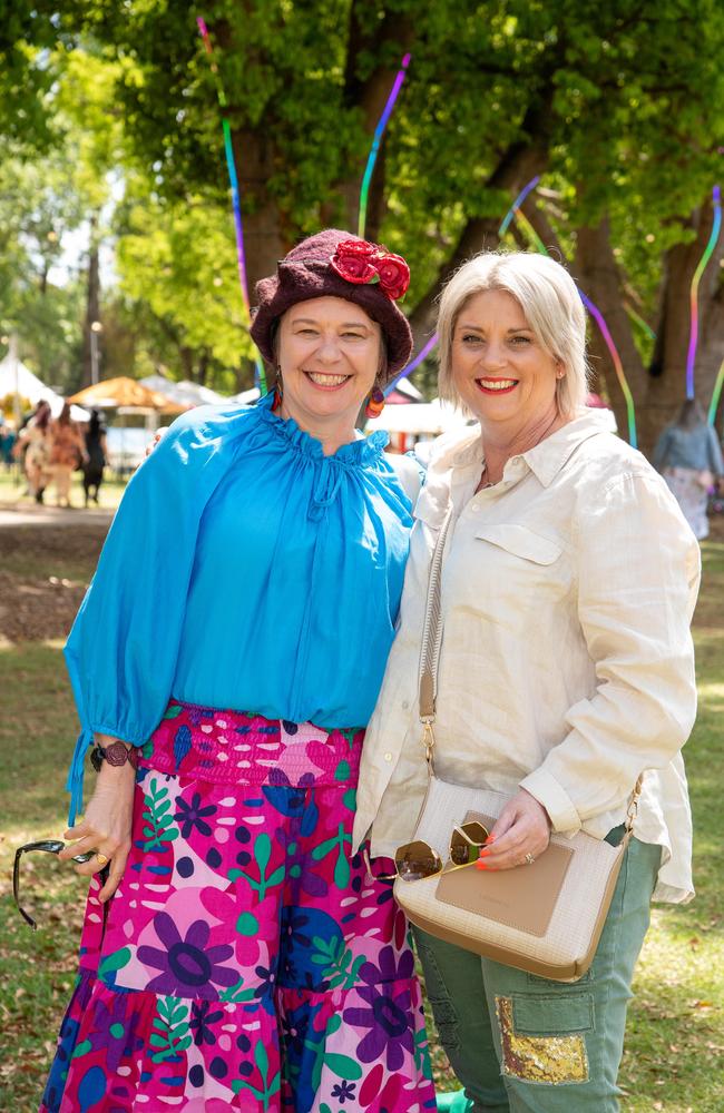 Paula McDonald (left) and Anita Schriek. Toowoomba Carnival of Flowers Festival of Food and Wine. Saturday September 14th, 2024. Picture: Bev Lacey