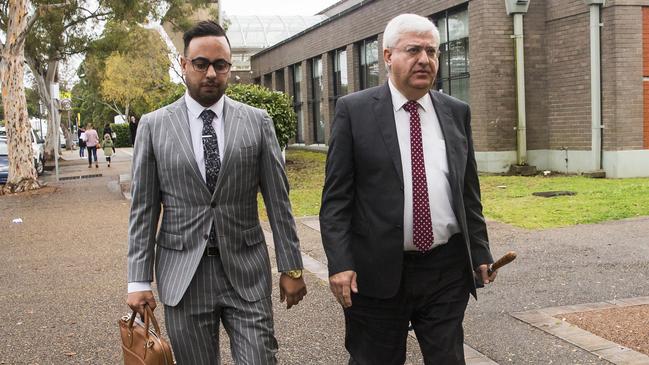 Zumbo (right) and his solicitor Michael Moussa. Picture: Dylan Robinson