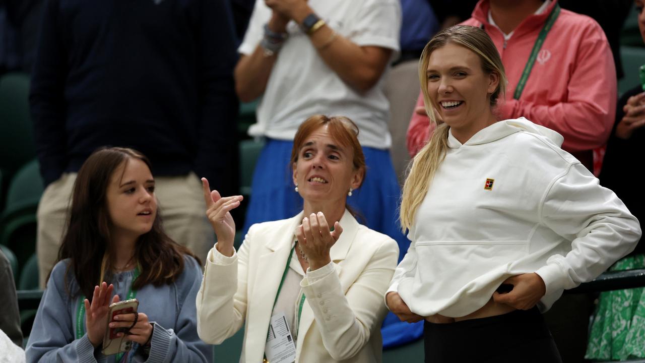 de Minaur’s partner Katie Boulter has made him a hit with the English crowds. Picture: Getty Images.