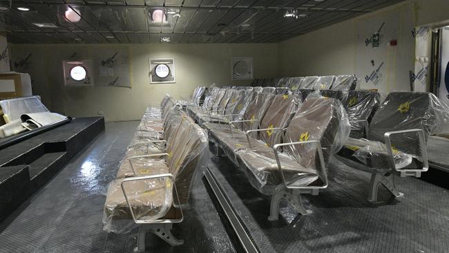 The conference room and theatre, with seating for up to 80 people, will be used for briefings and training and will also host movie nights on the ship. Picture: Damen/Australian Antarctic Division