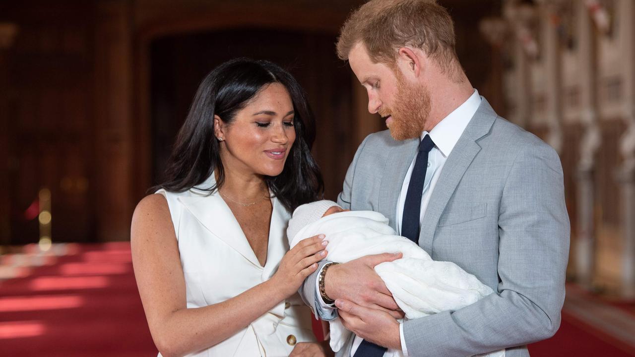 Meghan and Harry pictured during a private photo call following Archie’s birth. Picture: Dominic Lipinski / POOL / AFP