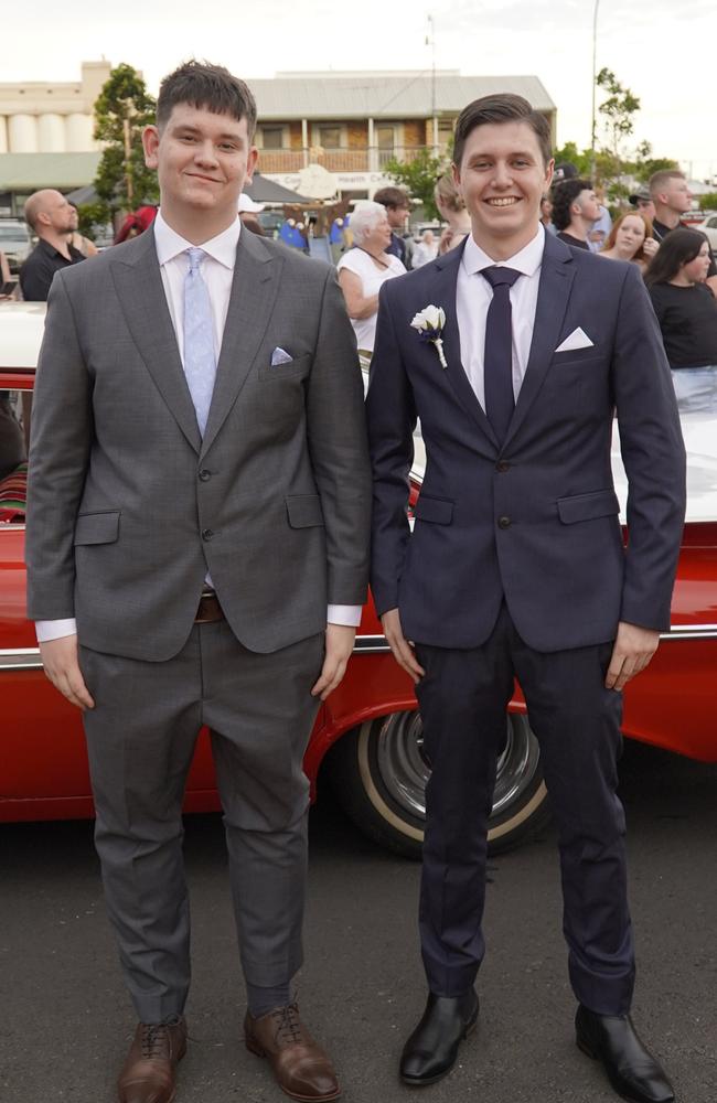 Mitch Carrol and Ben arriving at the 2023 Kingaroy State High School formal.
