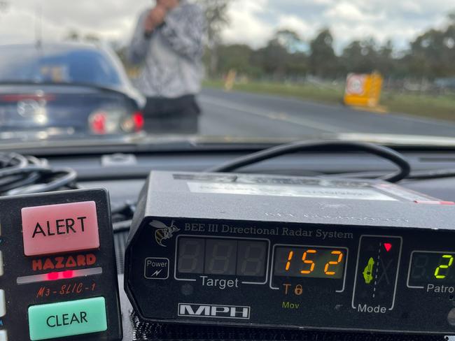 Police have clocked two drivers travelling at 152km/hr on the Midland Highway. Picture: Tasmania Police