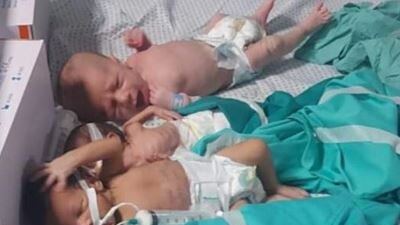 Newborns are placed in bed after being taken off incubators in Gaza's Al-Shifa hospital after power outage in Gaza City on November 12.