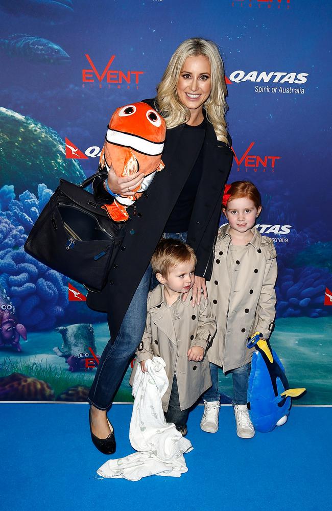 Roxy Jacenko with her children Hunter and Pixie. Picture: Brendon Thorne/Getty Images