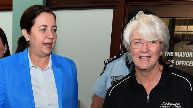 Queensland Premier Annastacia Palaszczuk’s (left) decision to endorse Rockhampton Mayor Margaret Strelow for the seat of Rockhampton has backfired. Picture: AAP