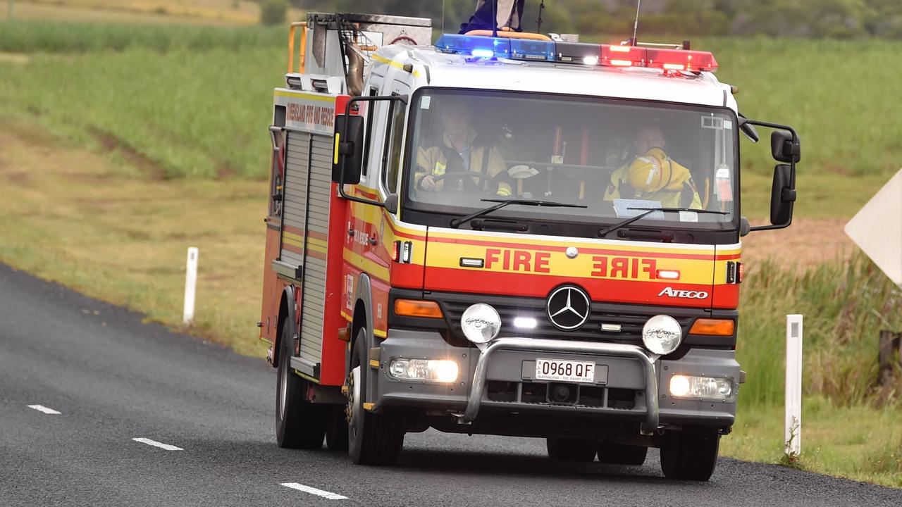 Three fire crews have responded to a crash in Cambooya.