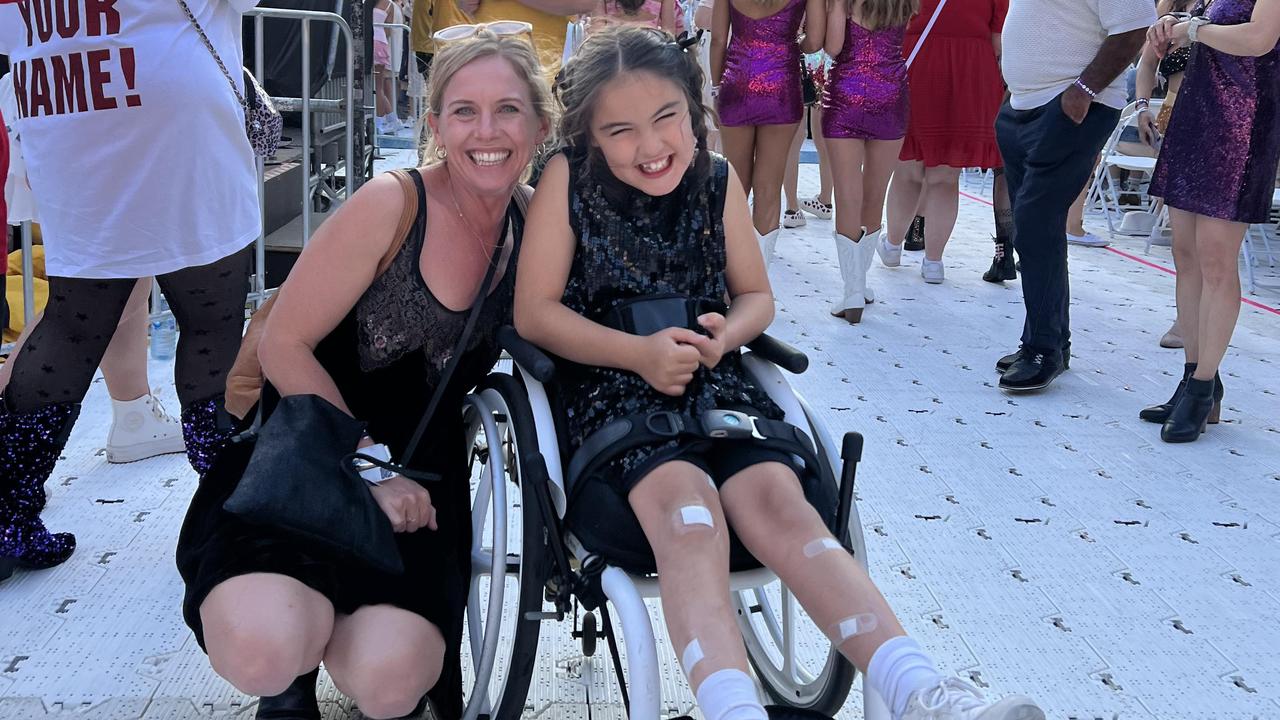 Daisy with her carer Bianca at the Taylor Swift Eras Tour in Melbourne. Picture – contributed.