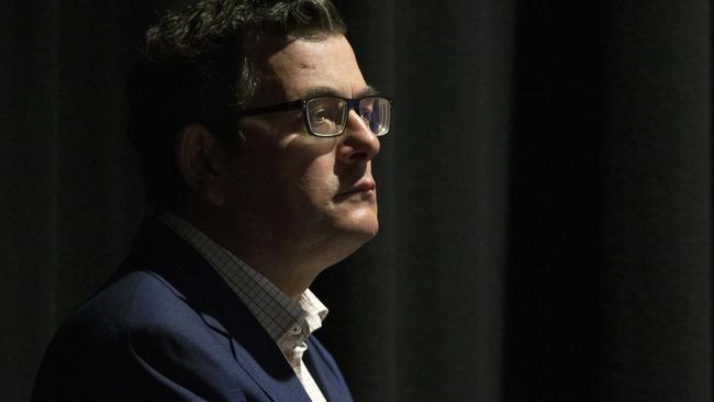 Victorian Premier Daniel Andrews during a press conference in Melbourne on Sunday announcing the road map out of stage 4 lockdown. Picture: NCA NewsWire / David Geraghty