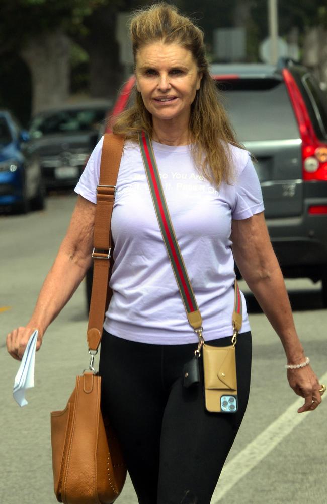 Shriver was seen walking back to her car from the construction site of her new home. Picture: Splash News.