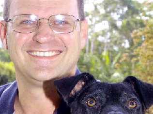 HAPPY CHAPPIES: Andrew Fletcher, with his new best mate Chief, the staffy cross he adopted from Animal Rights and Rescue. Chief’s sad story is just one of many that could end happily this weekend. . Picture: Cathy Adams