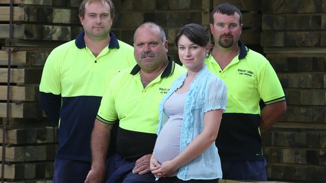 Morgan Sawmill owners Matthew Morgan, Ed Morgan, Candice Kalisch and Luke Morgan in 2014.